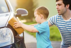 Cleaning family car