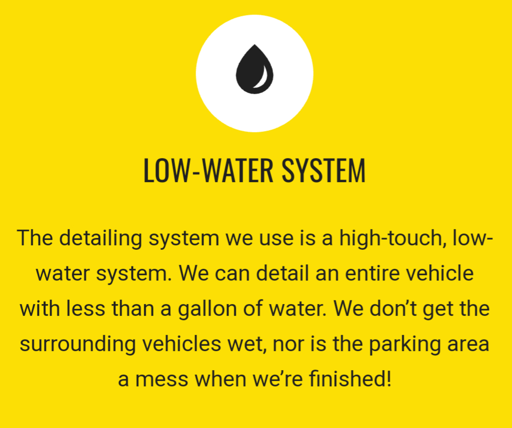 Mobile detailing conserves water