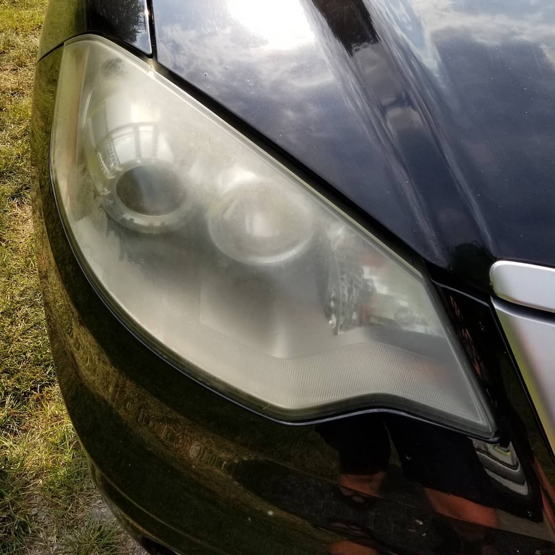 What causes headlights to turn yellow