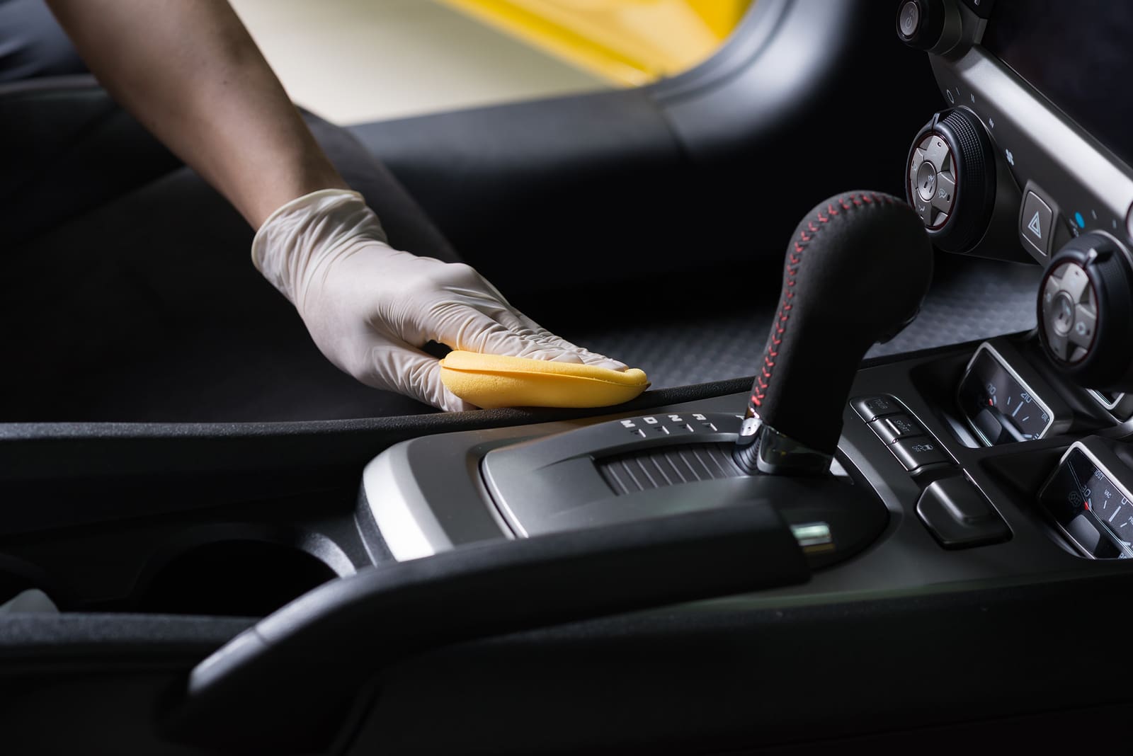 Automobile Detailing Service. Car Interior Cleaning Stock Photo